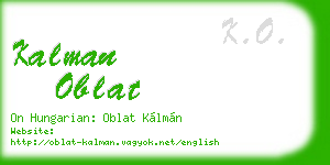 kalman oblat business card